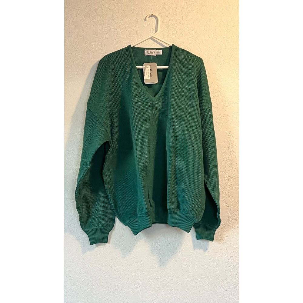 New $ 130.00 st Croix knits forest‎ mystic green sweater XL